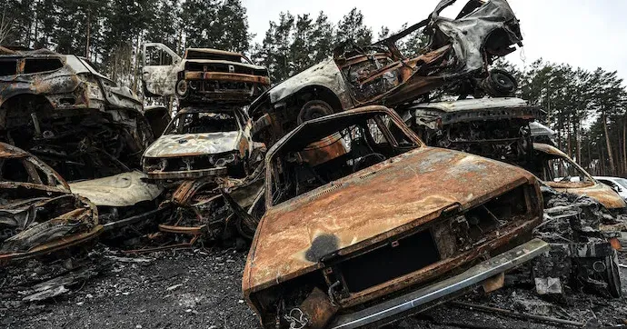 Фото з відкритих джерел У Верховній Раді України зареєстровано проєкт Закону №11147 про компенсацію за пошкодження та знищення автомобільних транспортних засобів внаслідок бойових дій, терористичних актів, диверсій, спричинених військовою агресією російської федерації проти України.
